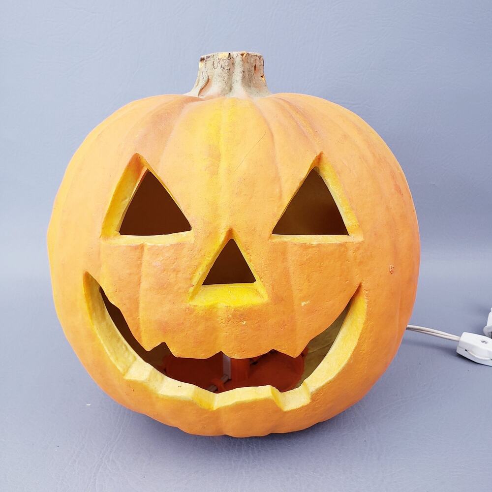 Vintage Trendmasters 1993 Light Up Pumpkin Jack O Lantern Halloween Foam Mold